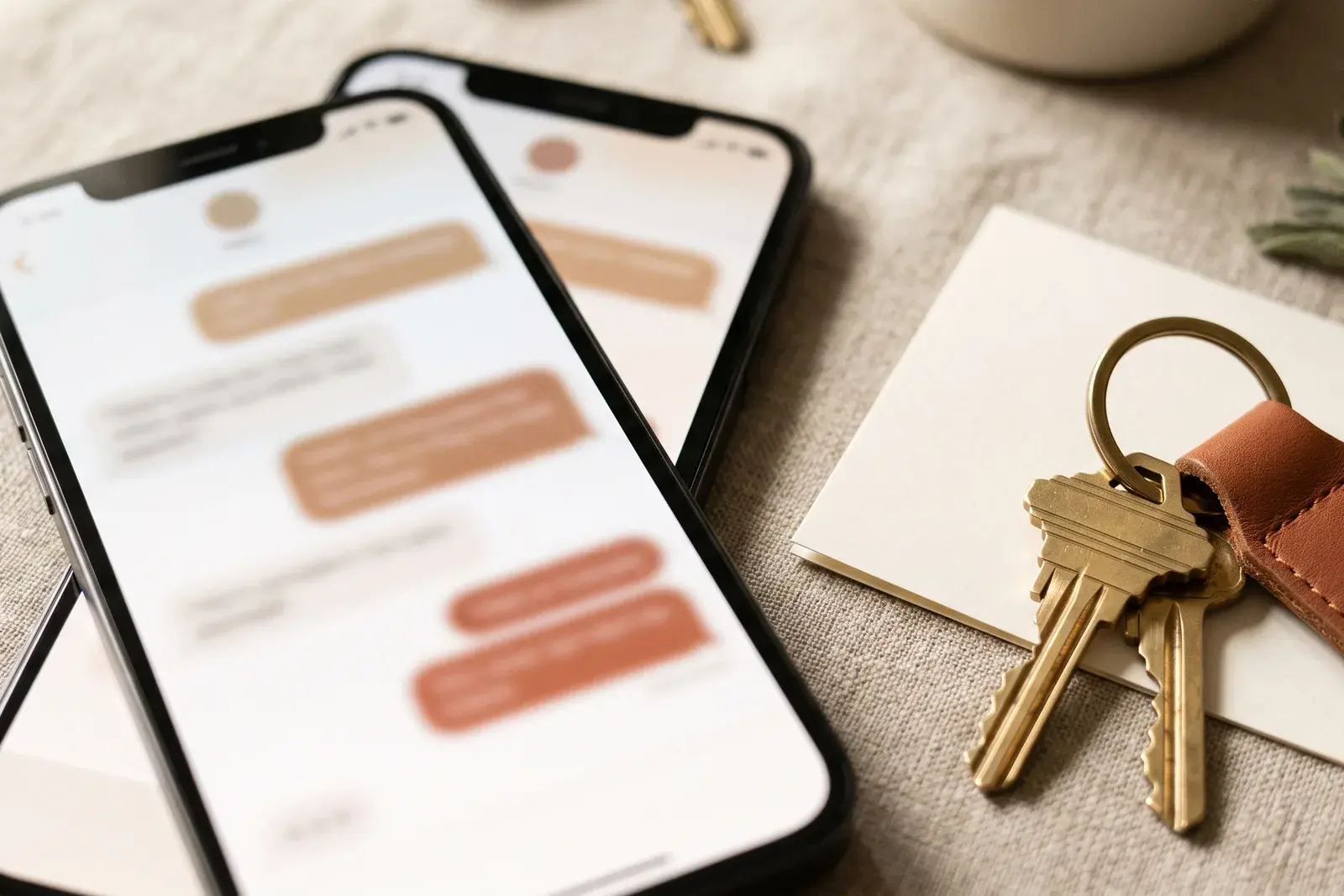 A host replying to guest messages on a phone